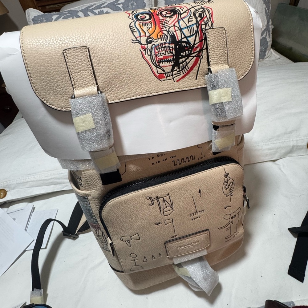 Coach Beige Artistic Backpack
